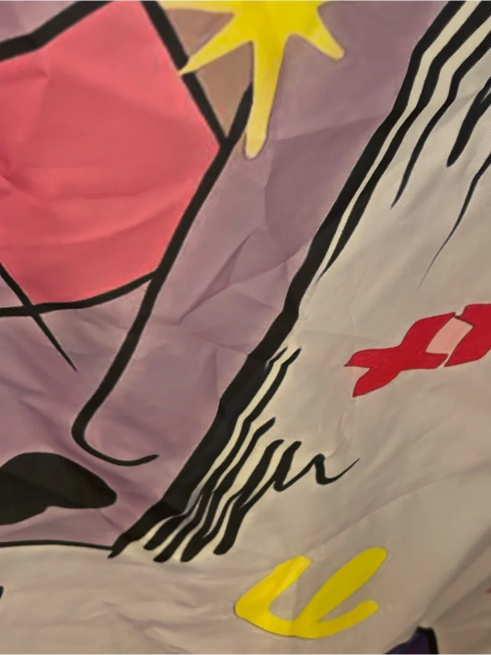 Sanrio Kuromi Shower Curtain Pink Bow Hearts Black Jester Hat Hearts Bathroom